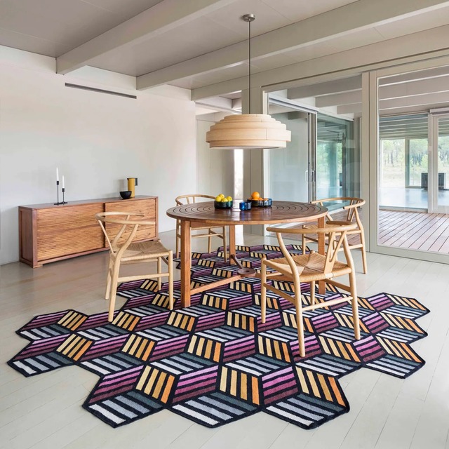 《即納》PARQUET ラグ Hexagon.Orange 188×305cm［GAN］
