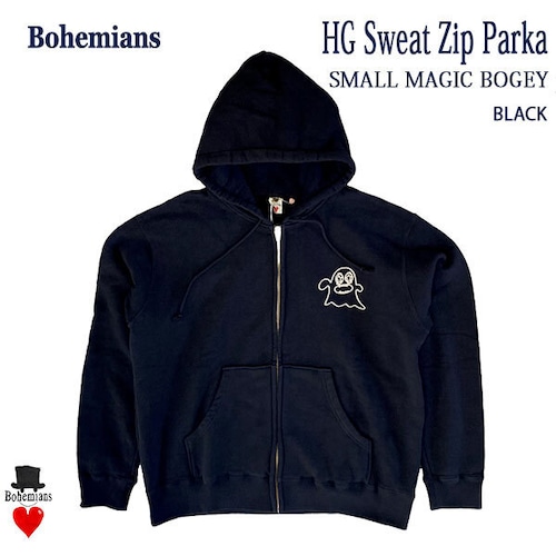 SMALL MAGIC BOGEY pt. HG SWEAT ZIP PARKA BLACK スモールボギー スエット ジップパーカー ブラック ユニセックス BOHEMIANS ボヘミアンズ