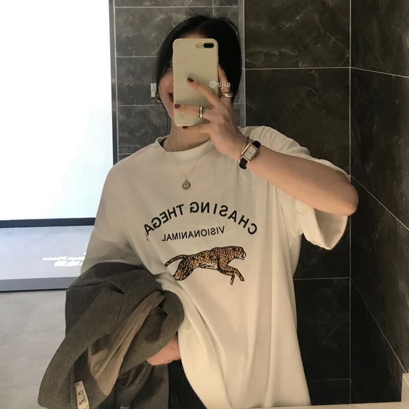 ルーズTシャツ シャツ プリントホワイトオータムウィンタートップス 秋物 冬物 ブラックストロベリース13169147973