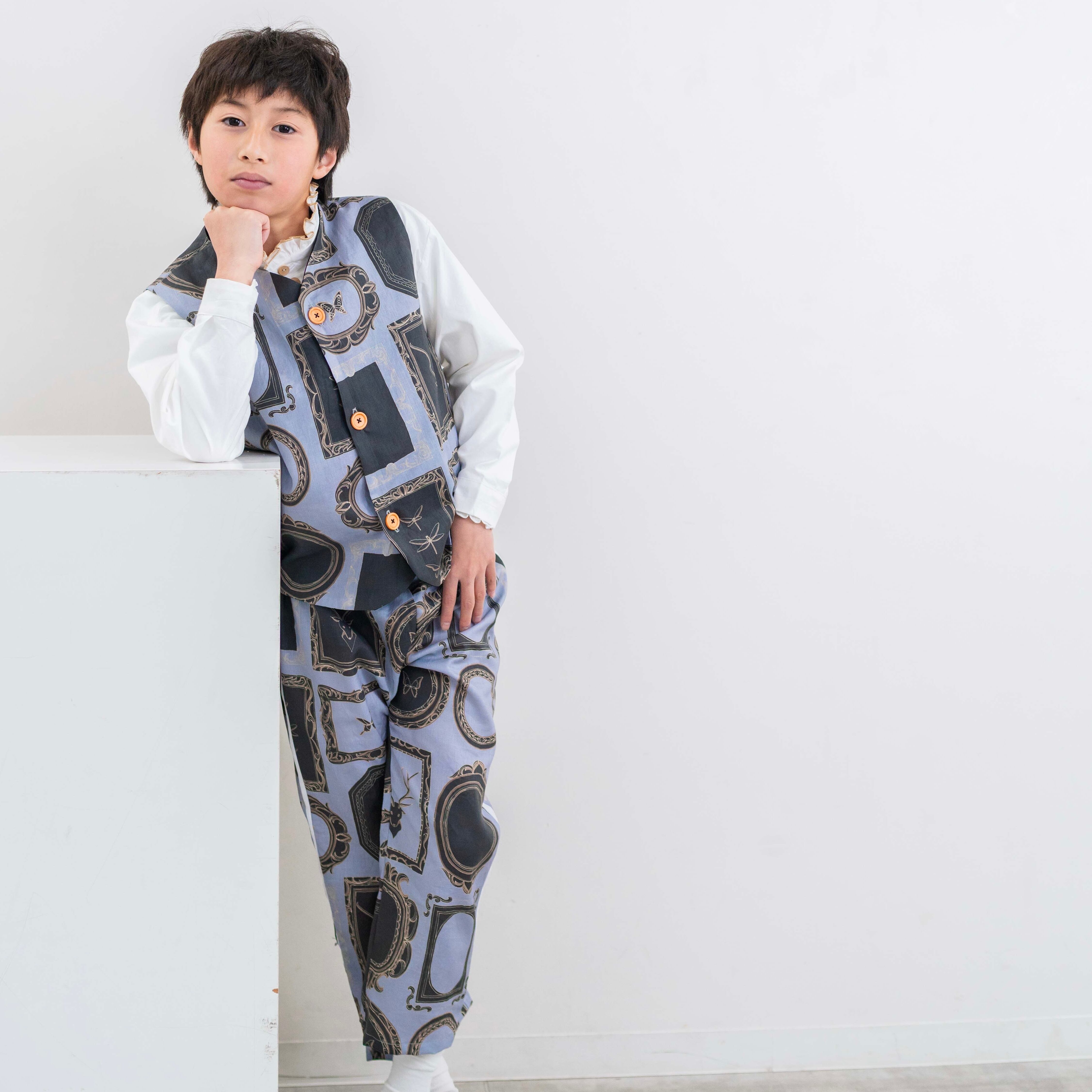 Kids ベストとボトムの2点セット/“At that time“/お揃い/七五三に/nunocoto生地使用