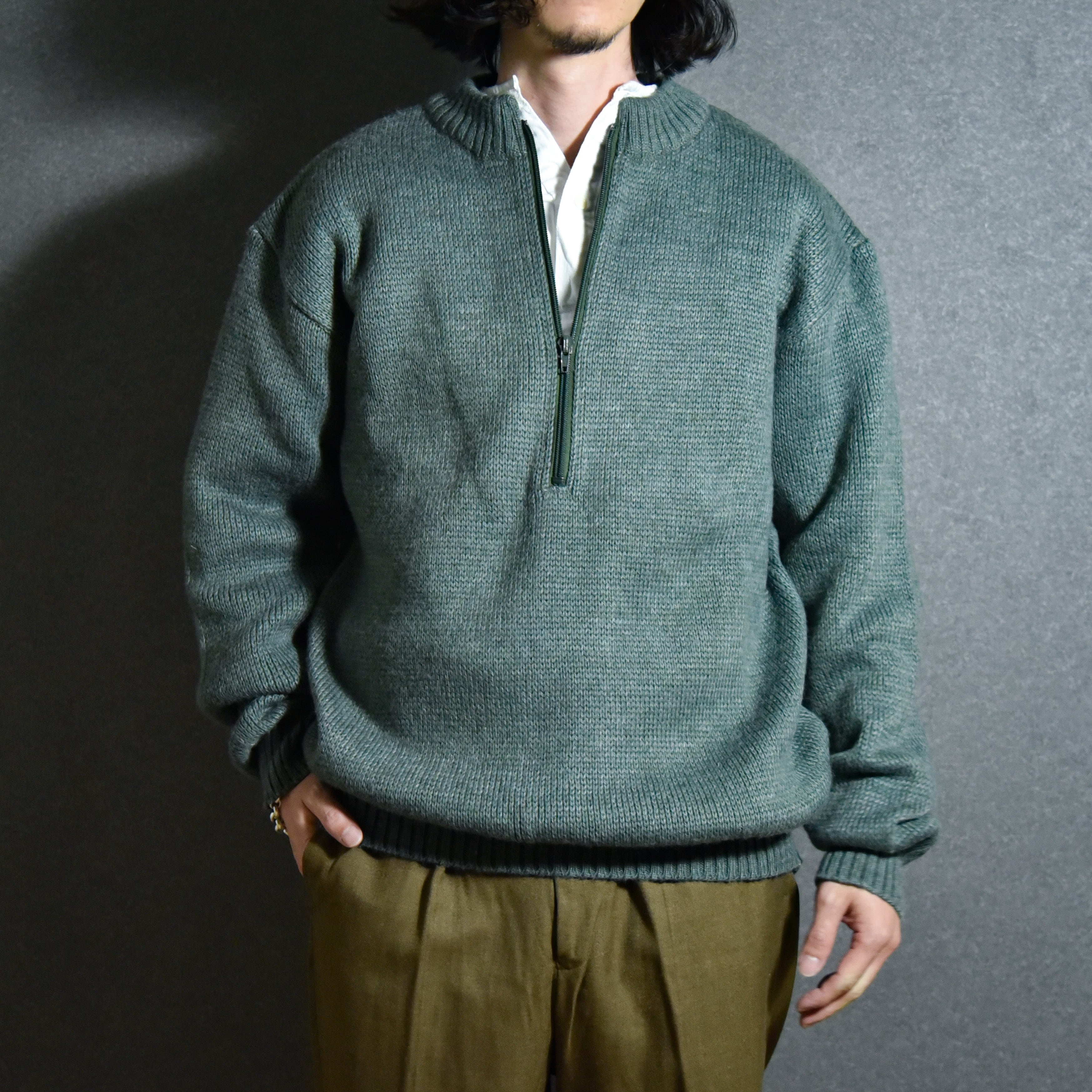 DEAD STOCK】Swiss Army Half-zip Sweater スイス軍 ハーフジップ