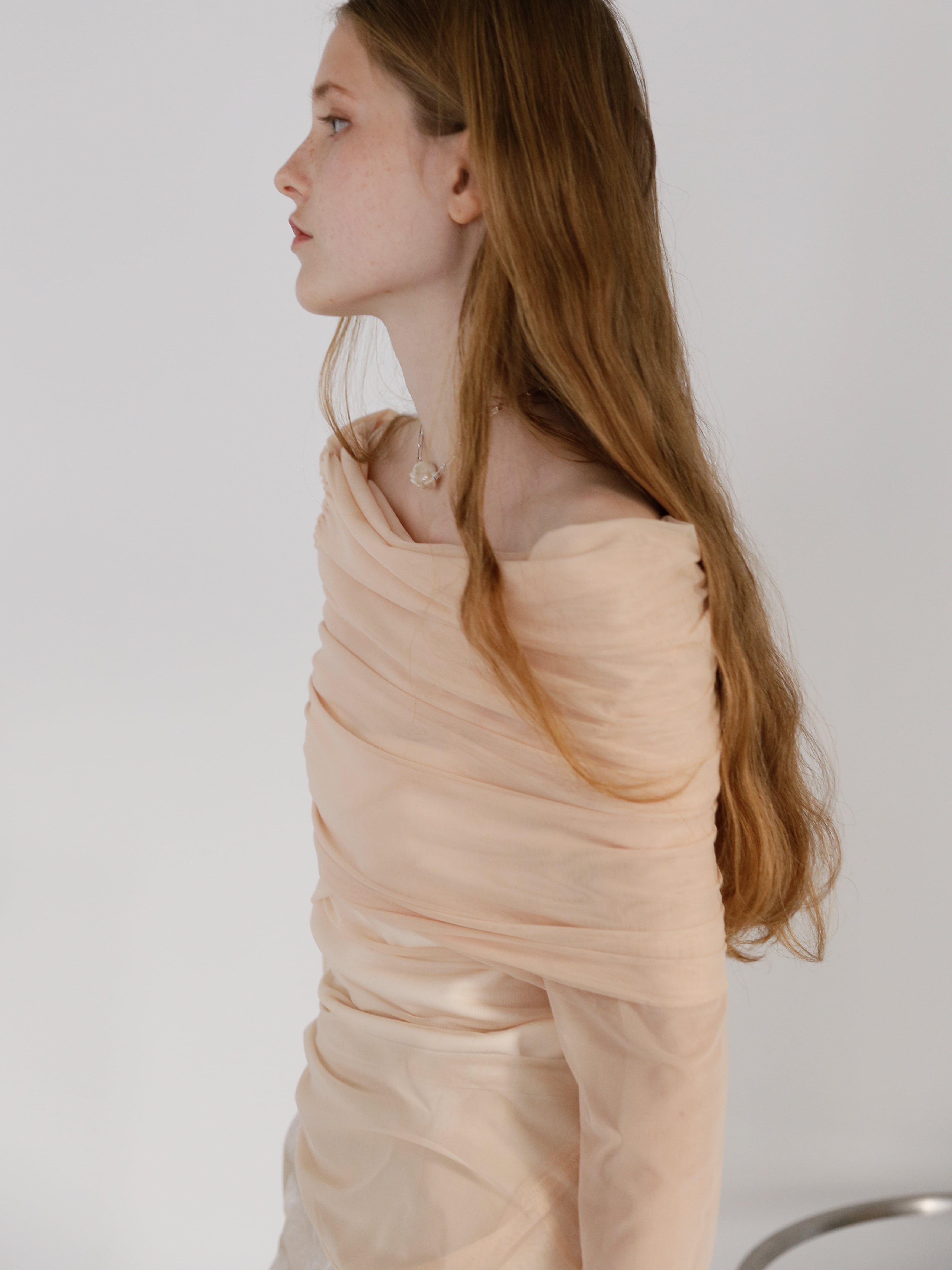 off shoulder sheer mesh tops | Katrin TOKYO