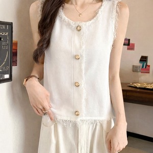 ニット ベスト フリンジ ノースリーブ レディース 春夏 韓国 きれいめ 大人 かわいい カジュアル 重ね着 レイヤード 薄手 トップス 大人可愛い 大人女子