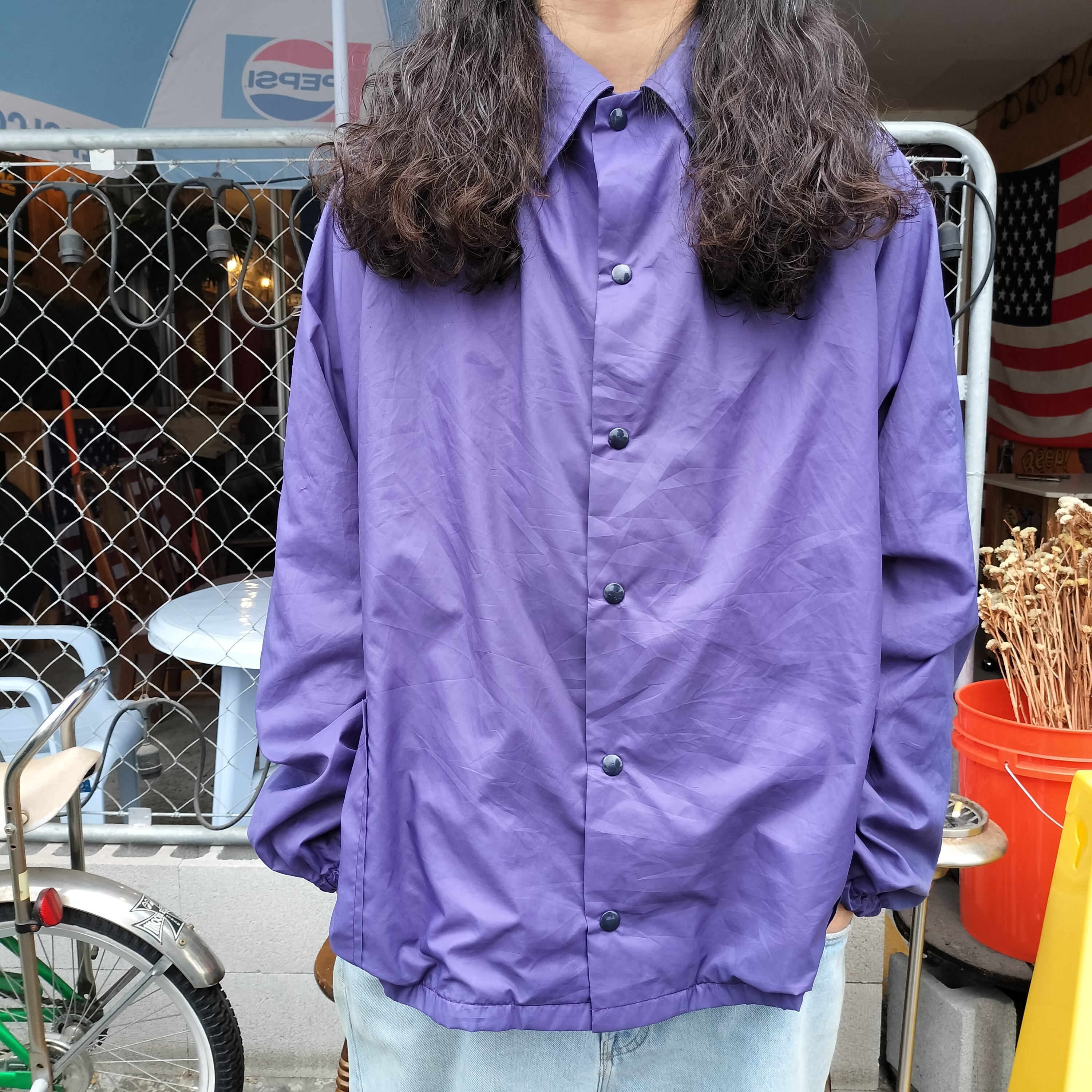 Used ナイロンジャケット◇アメリカ製 コーチジャケット パープル 2XL 
