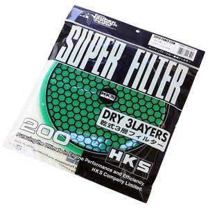 【新着特価】HKS 吸気系パーツ スーパーパワーフロー交換用フィルター Φ200 グリーン 70001-AK022 乾式3層タイプ エアクリーナー