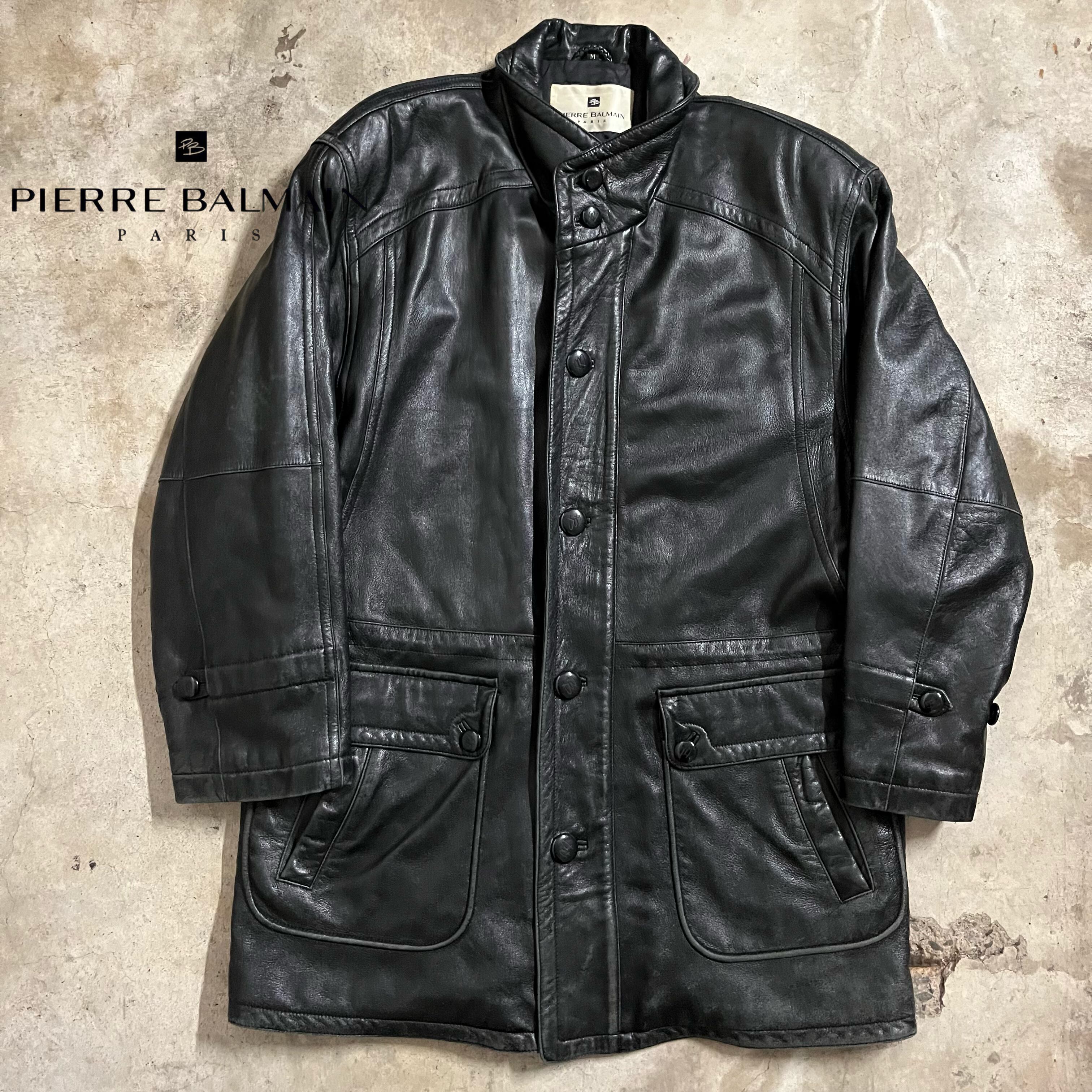 Pierre BALMAIN〗cow leather half coat/ピエールバルマン 牛革 ハーフ 