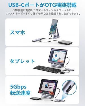 USB-C ハブ 7-in-1 アダプタ hdmi type-c ハブ usbハブ USB-A 高速データ転送 PD 100W 急速充電 SD/TFカードスロット Mac