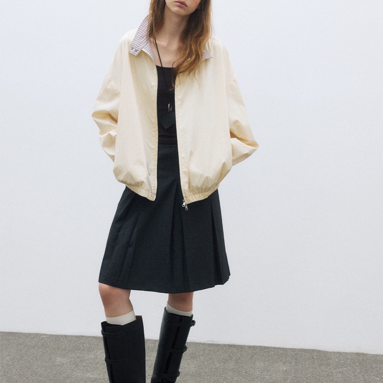 Stand collar blouson  T6151