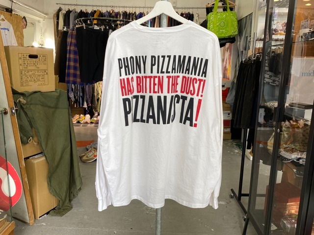 PIZZANISTA! TOKYO × CHAMPION LONG SLEEVE TEE LARGE WHITE 117665