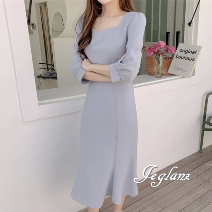 パーティ ドレス 二次会 結婚式 マーメイド 背中 リボン 7分袖 (Z0917)α