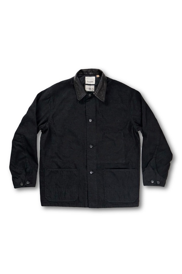 FULLCOUNT×GDC　Leather Collar Denim Chore Jacket　BLACK　GFC2001