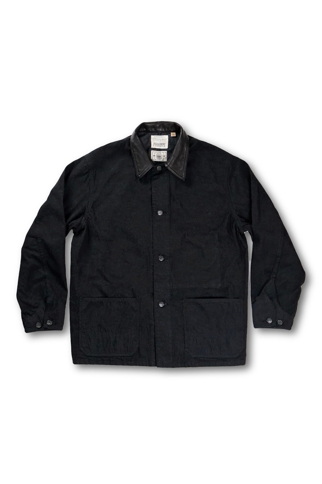FULLCOUNT×GDC Leather Collar Denim Chore Jacket BLACK GFC2001