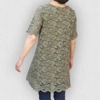 【総レース】大人可愛いトップス レースTシャツ ロング丈｜オリーブグリーン｜サムネイル5