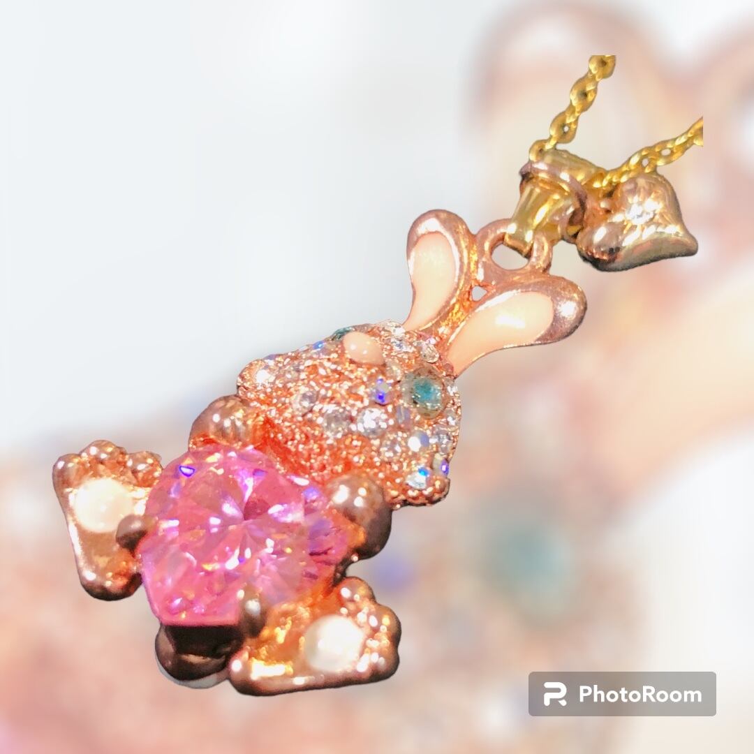 ハンドメイド　ネックレス　ロリータブランド　美品 ロリータ ビジューうさぎ ハンドメイド ネックレス | Thrive Ark【装飾