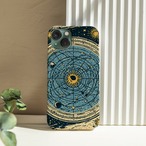受注生産 iPhoneケース 青い天文盤と金色太陽の星図｜天体図 STAR004C