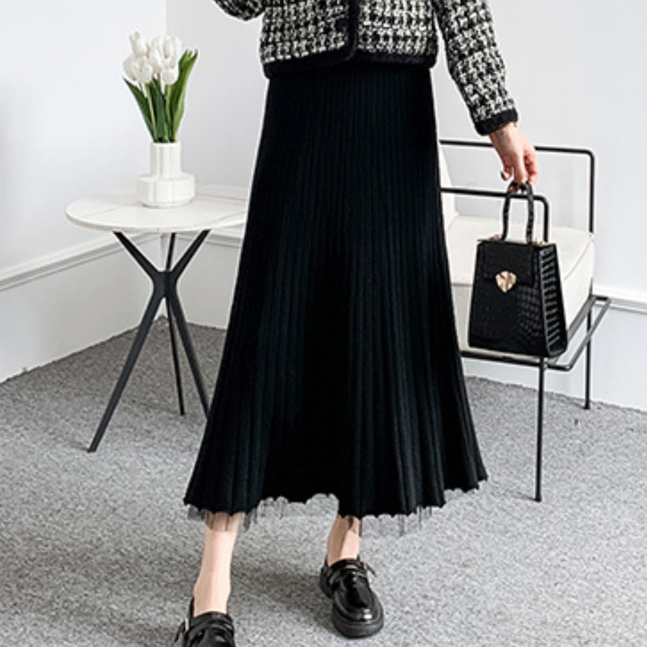 チュール リバーシブル ニット スカート 10298