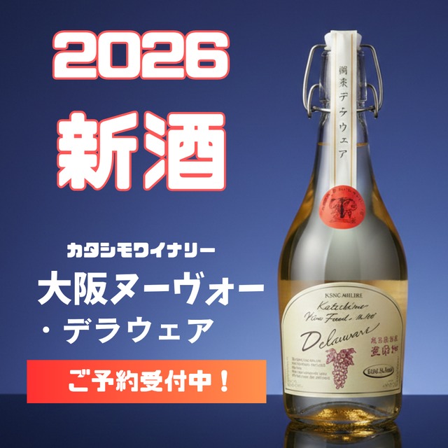 〈カタシモワイナリー〉キングセルビー 無添加 新酒ワイン「大阪ヌーヴォー2026」デラウェア  白ワイン 甘口(500ml)