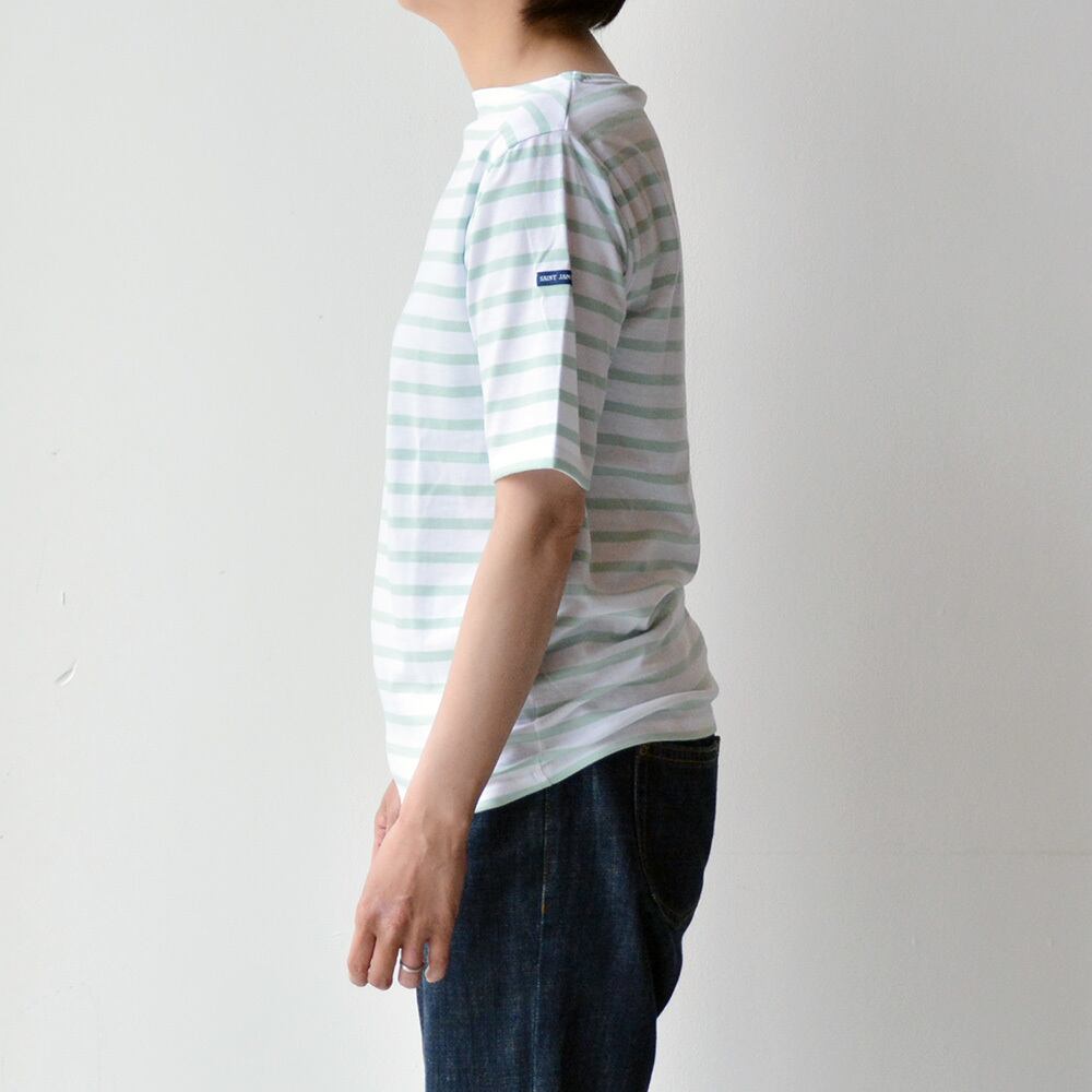 セントジェームス SAINT JAMES 薄手ボーダーシャツ半袖(PIRIAC)NEIGE/ROSEAU T1