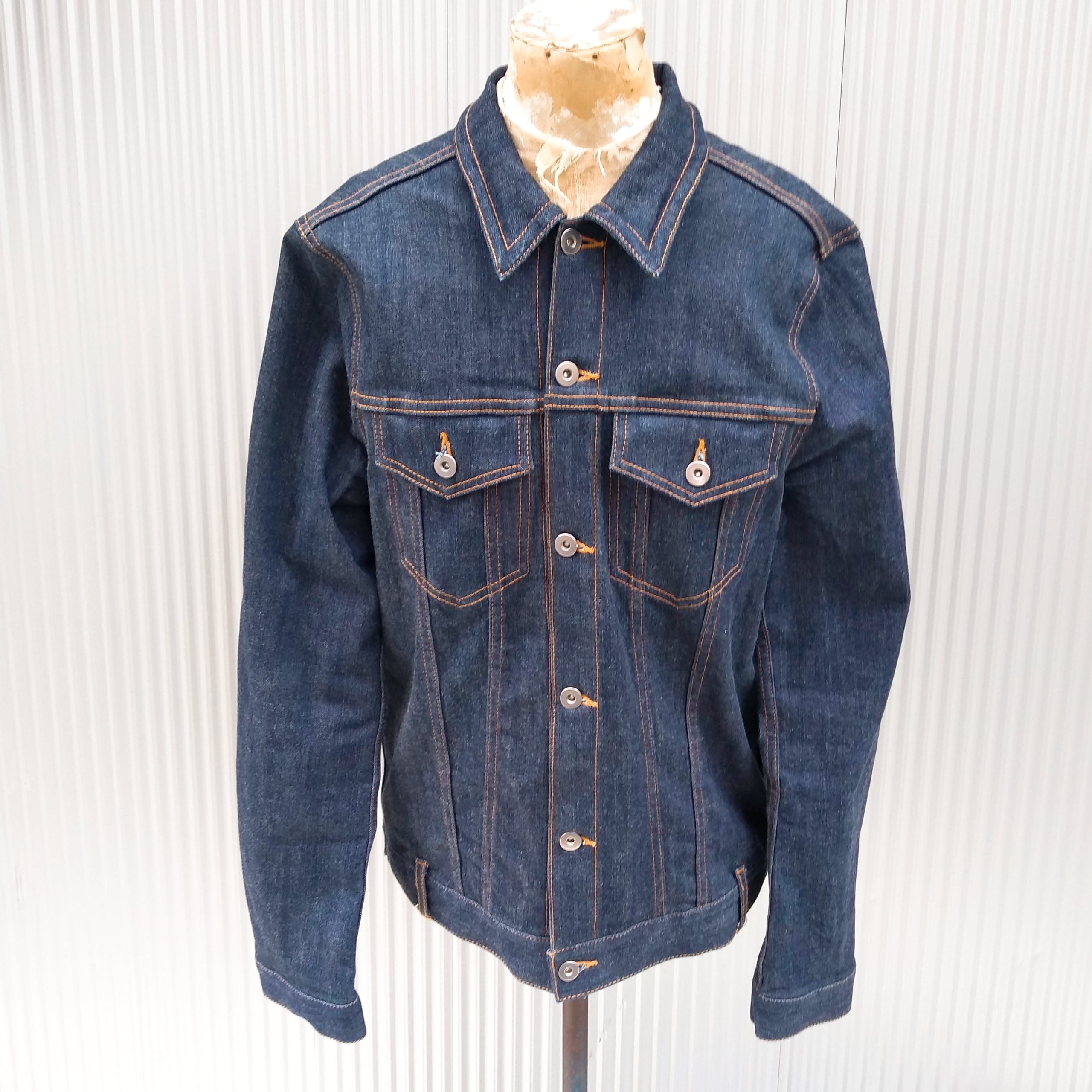 新品同様/ディスカバードDISCOVERED/3rd DENIM BL/襟ワイヤー入