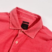 Henry Cotton's ヘンリーコットンズ Slim Fit 鹿の子 長袖 ポロシャツ M/ピンク系 メンズ トルコ製