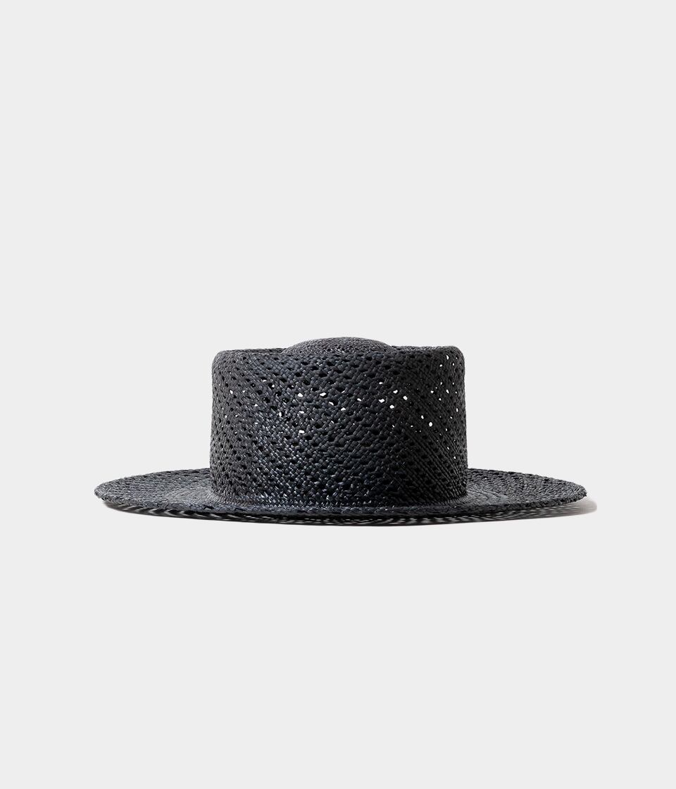 PORK PIE HAT -PANAMA LACE- BLACK