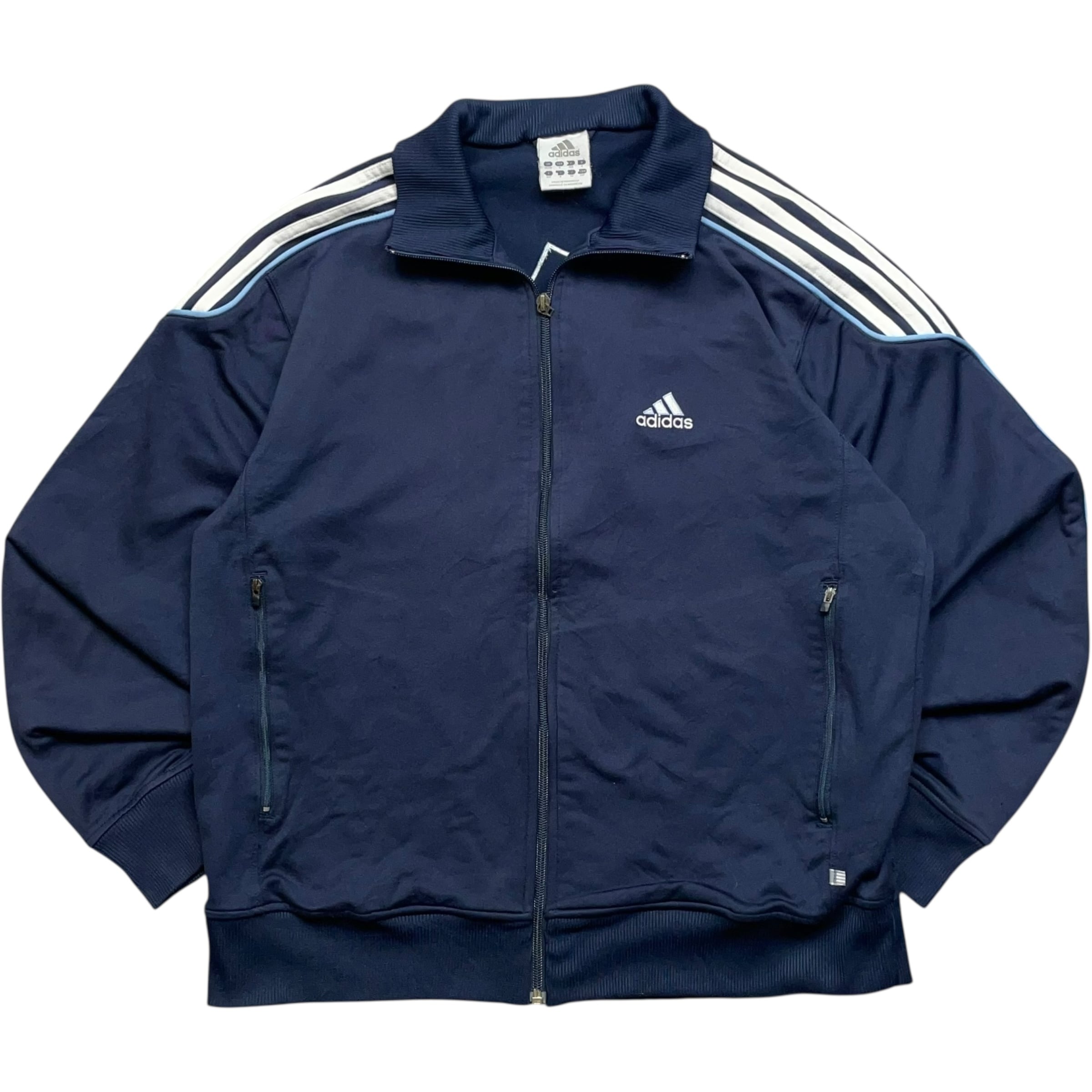 《M》 adidas アディダス トラックジャケット ジャージ ワンポイントロゴ ダークネイビー no.9067