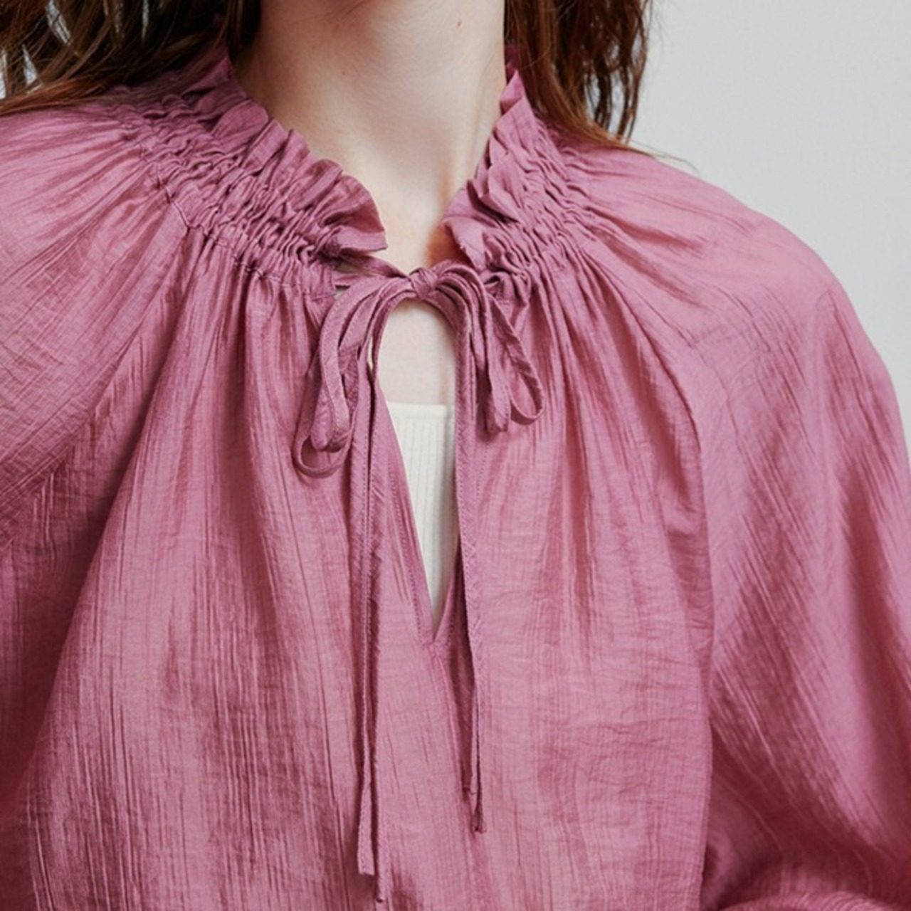 Drawstring Flutter Sleeve Blouse / ドローストリング フラッター スリーブ ブラウス