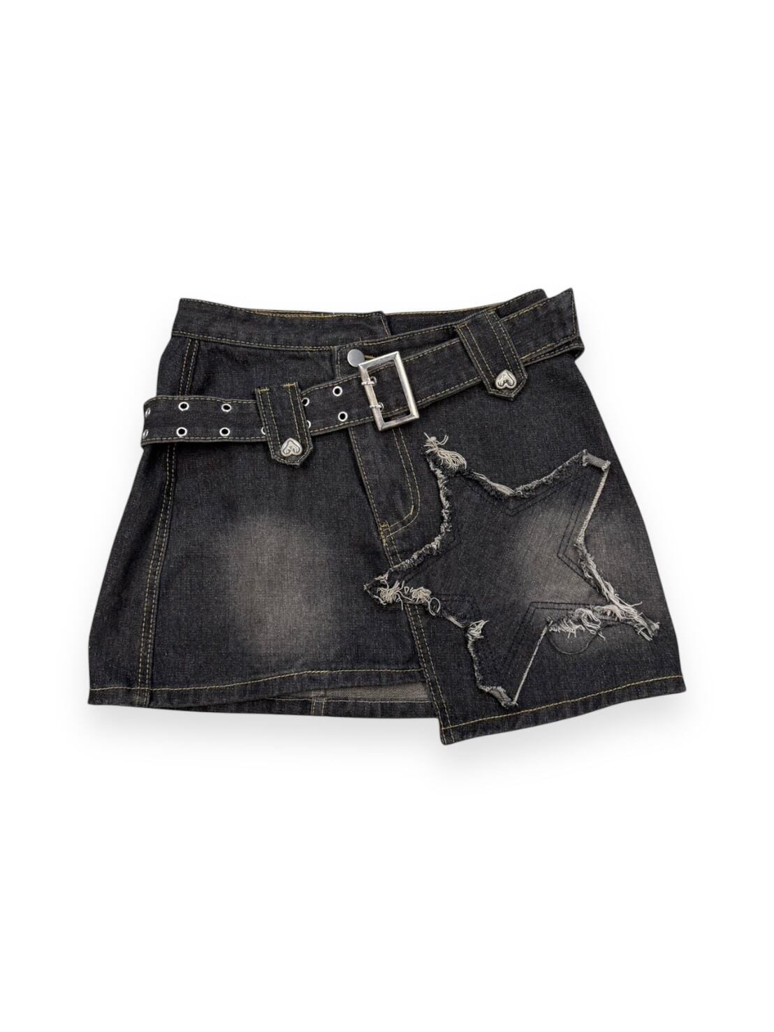 【PLANET STUDIO】star belt denim skirt