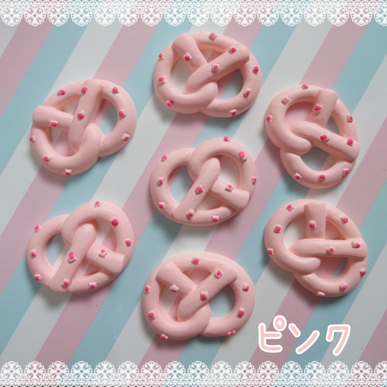 [５個]"ビッグ"カラフルプレッシェル／５色:30mm×40mm