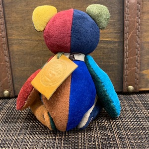 ピッグスウェードベルベア★端革を使ってアップサイクル「ベルズベア」写真の1点販売です　カラフル系3