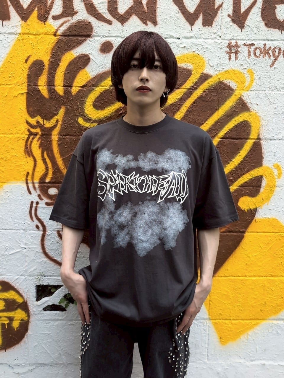 SPIKY HEADTシャツ サブカル サブスト グランジ ストリート | 韓国系