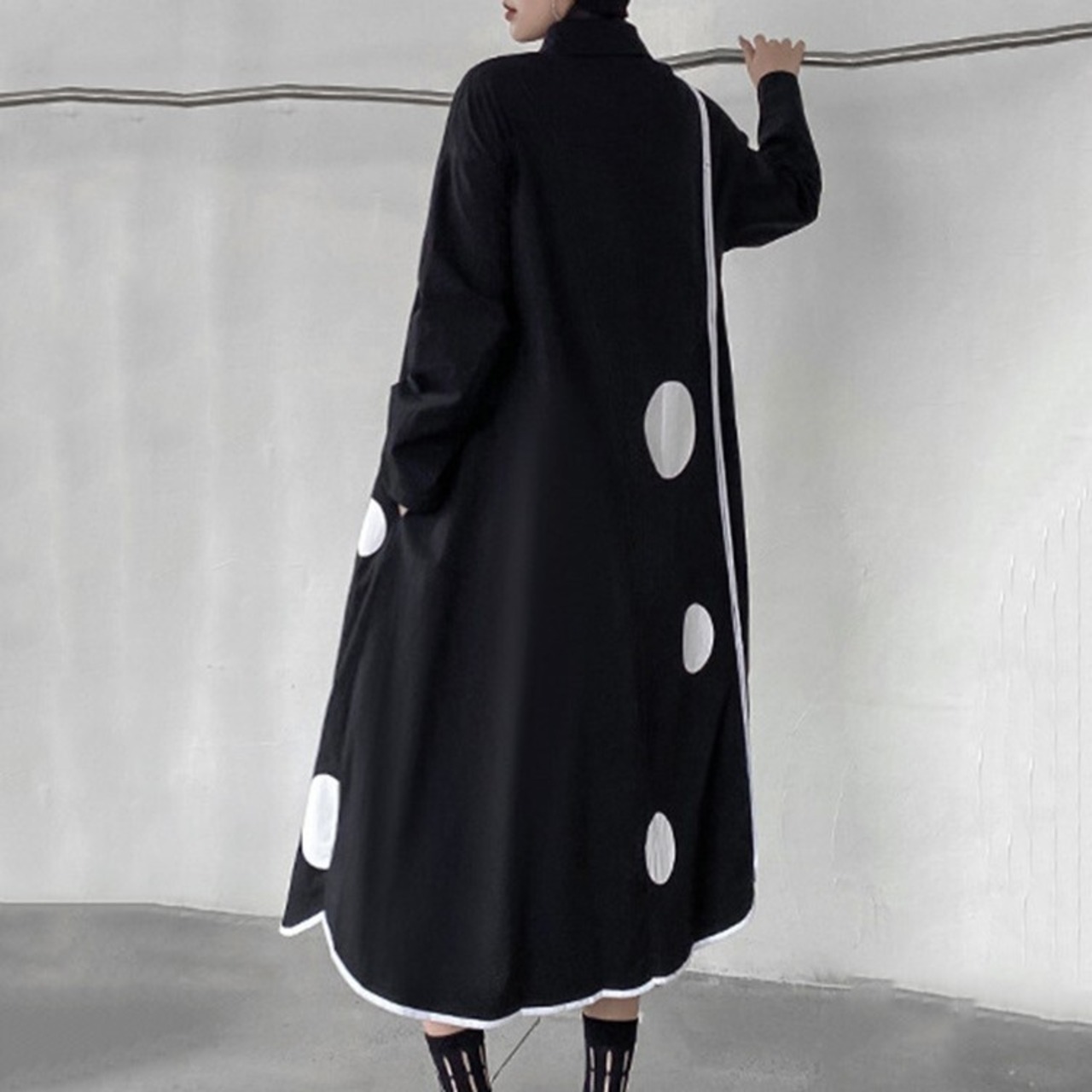 Dot Line Shirt Dress / ドット ライン シャツ ワンピース
