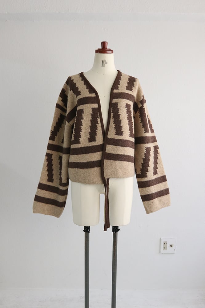 柄ニットガウン(5W46013H)