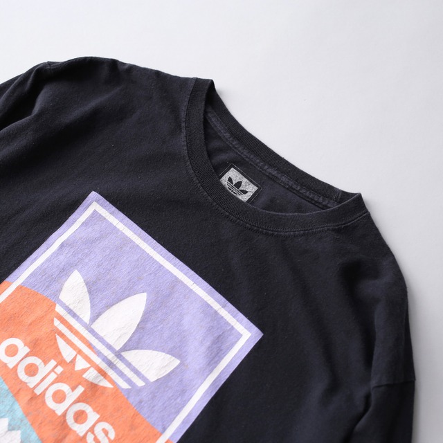 "old adidas" front and sleeve printed l/s tee