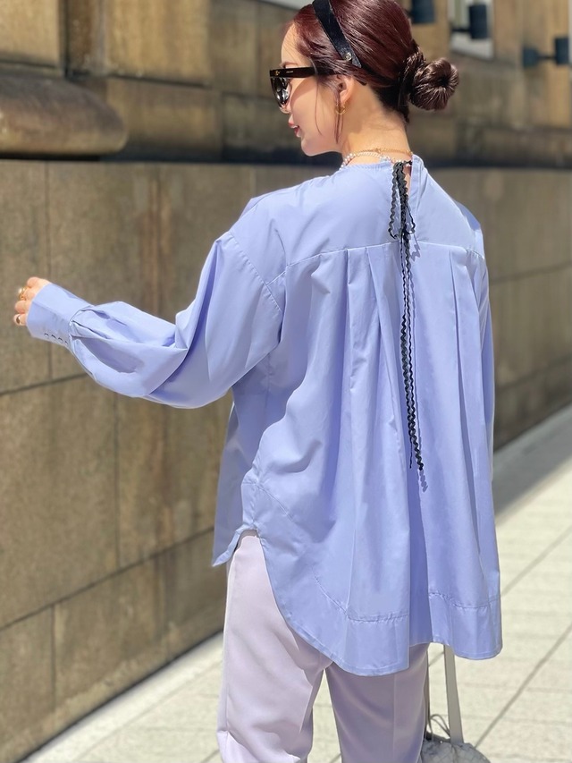 【予約】naminami ribbon blouse / blueberry (6月上旬発送予定)
