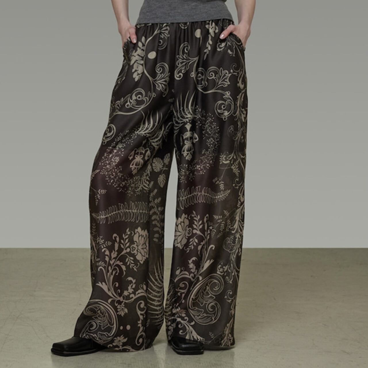 Ethnic print wide leg pants S1129