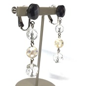 凛とした女性にもピッタリ シェル・水晶クリスタル ピアス・イヤリング mm1108