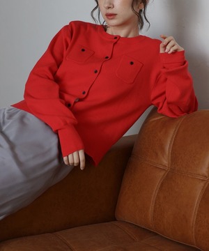 ミニポケットニットカーディガン【t-10341】.