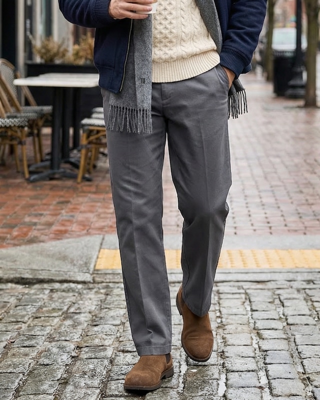 クラシック スムーステーパードスラックス 4色　A0256