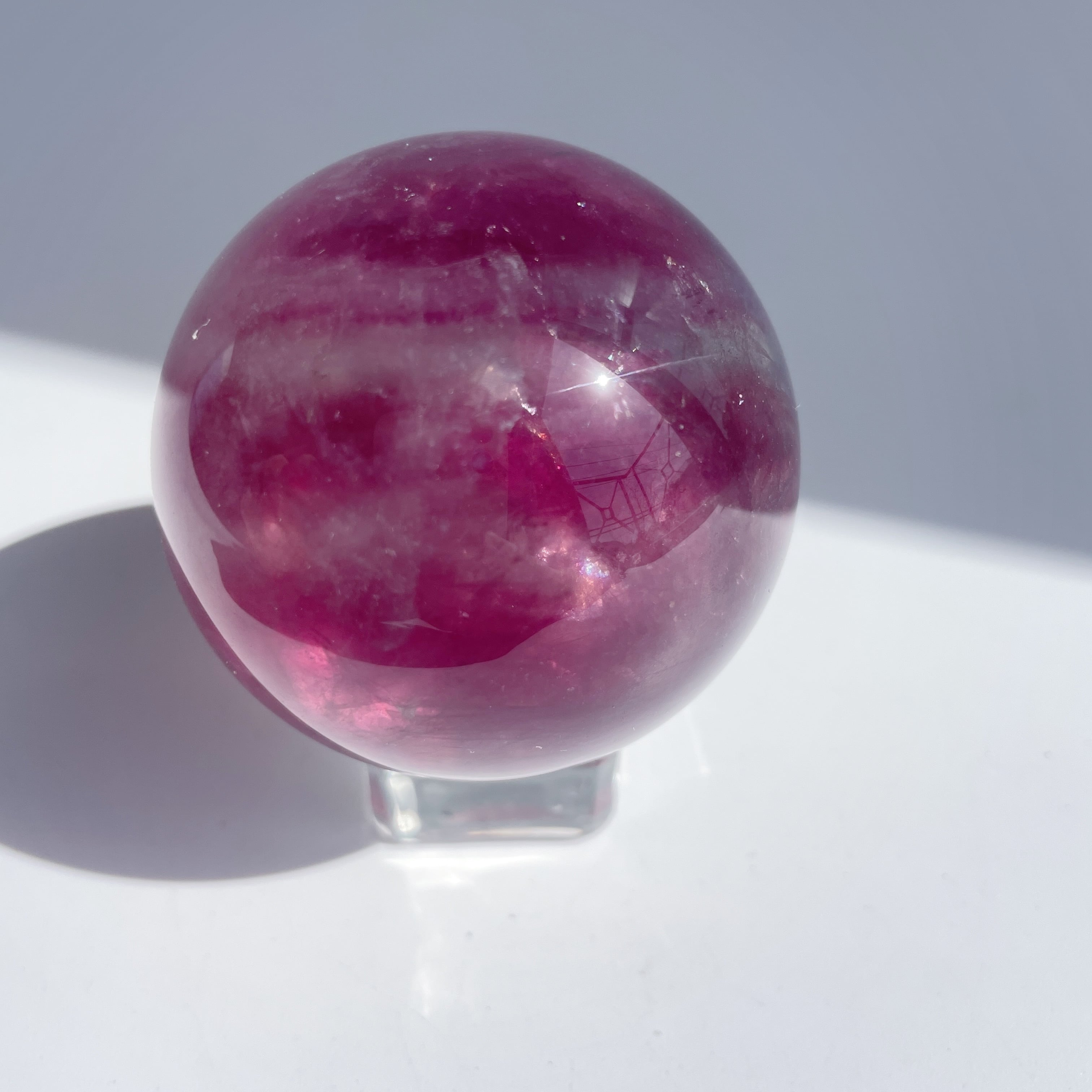 ピンクフローライト スフィア（丸玉）15 Purple Fluorite Sphere