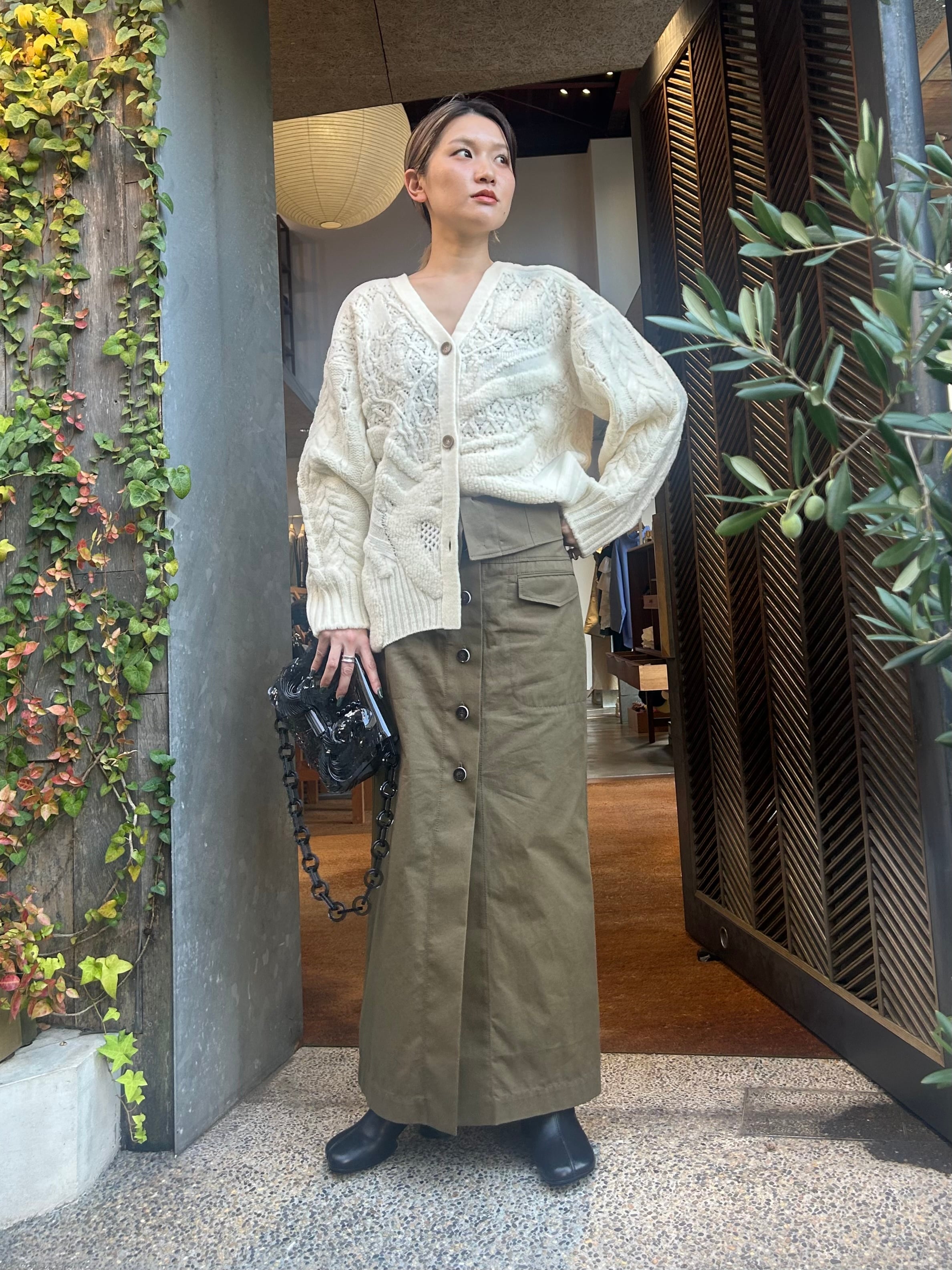 マメクロゴウチ mame kurogouchi 23AW Pile Jacquard Knitted Cardigan  