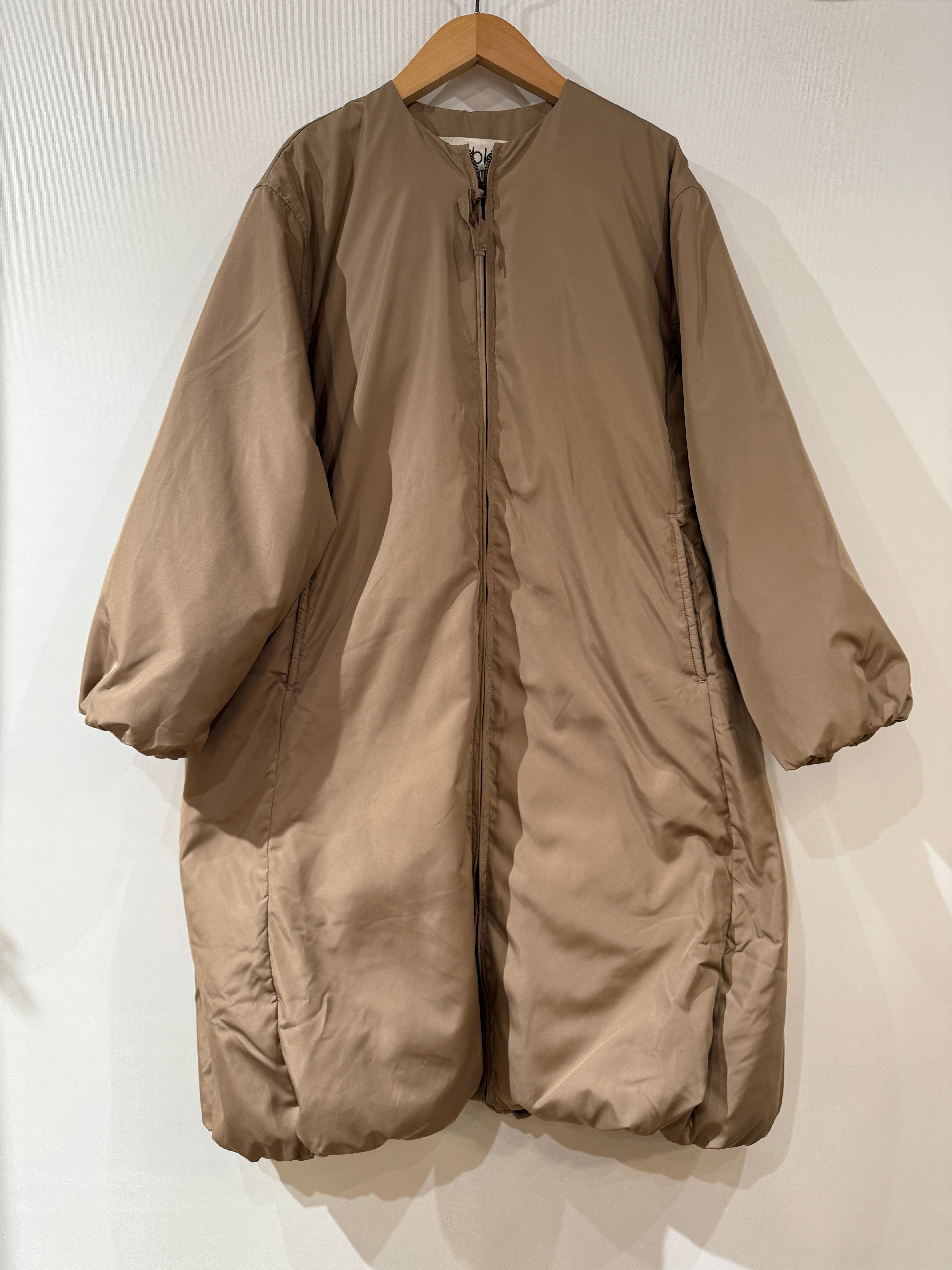 送料無料:vent blanc /ヴァンブラン ファイバーダウン コクーンデザインベンチコート ベージュ