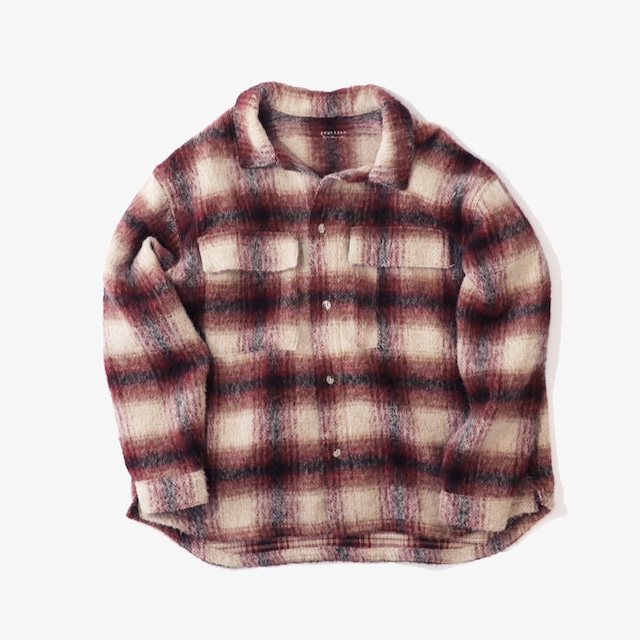 Shaggy Check Jacket / Deep Red