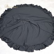 フラメンコ 衣装 ファルダ スカート ブラック系 無地 シンプル 黒 練習 レッスン 伸縮 ストレッチ ペチコート フリル ボランテ インナー オールブラック ダンス衣装 上品 イベント ステージ