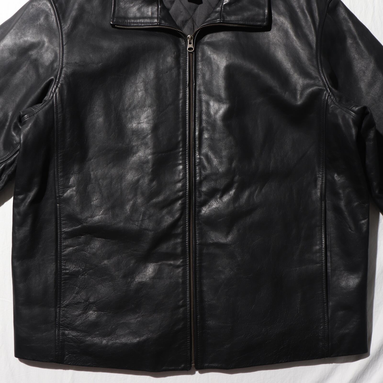 美品 L ハイジップ OLD GAP ブラック 牛革 本革 レザージャケット 黒 