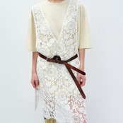 Voile Lace V-Neck Dress F0562