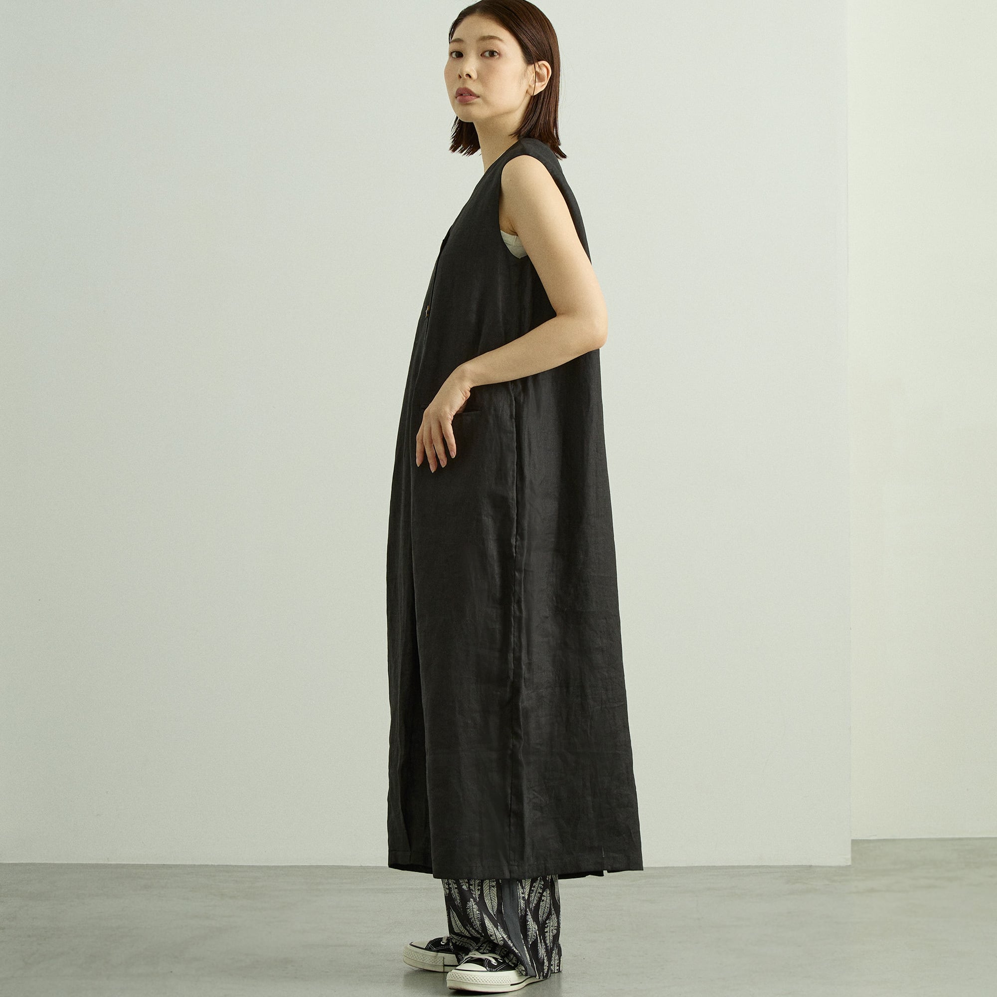 リネン フロントタックワンピース｜2way | AUG ONLINE STORE 大人の