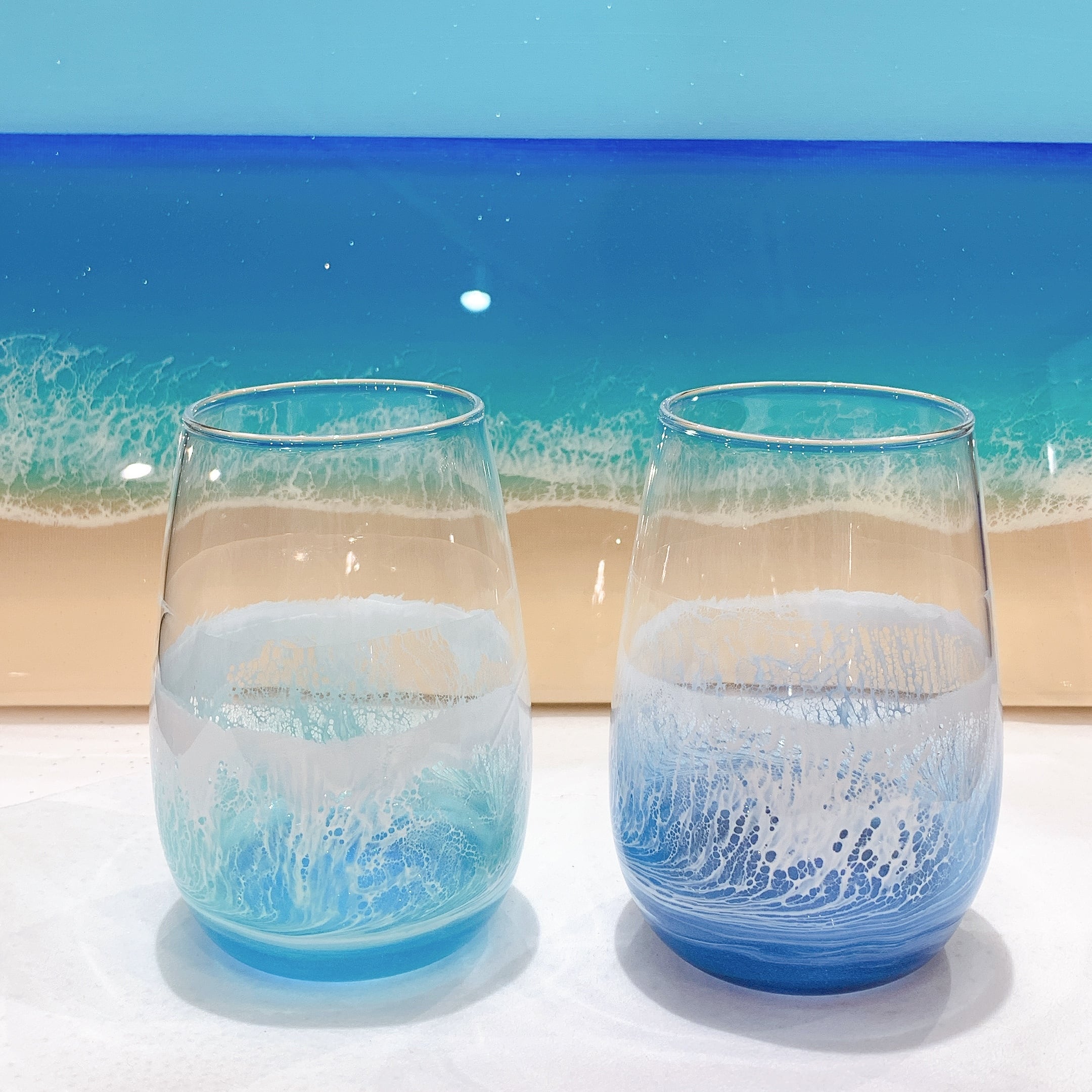 グラスアート 水仙 すごーく時差投稿🤣 先日の三連休に開催されたグラスアート展示会では