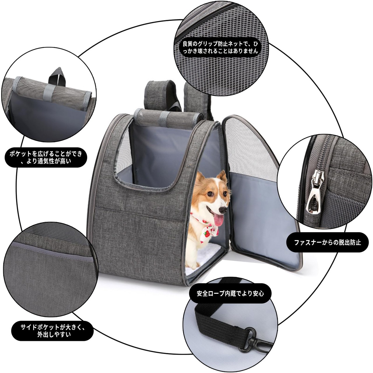ssoook 犬用キャリーバッグ ホワイト(Mサイズ) 敬う