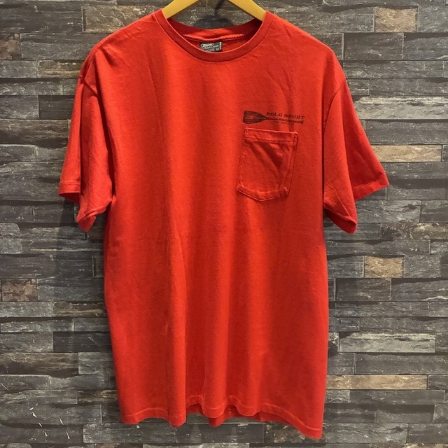RALPH LAUREN "CATCH AND RELEASE" POCKET T-SHIRT 1990'S OLD USA製